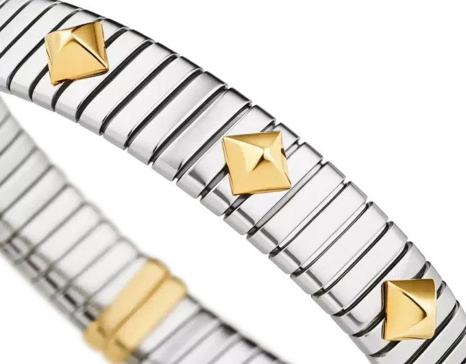 Bvlgari Tubogas Armband aus Gold und Stahl